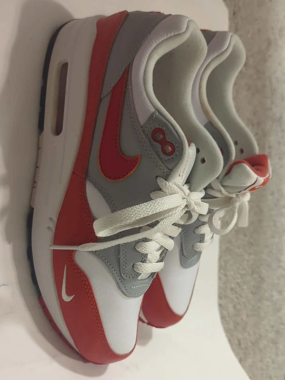 Nike Kids White, Gray & Orange Air Max Sneakers